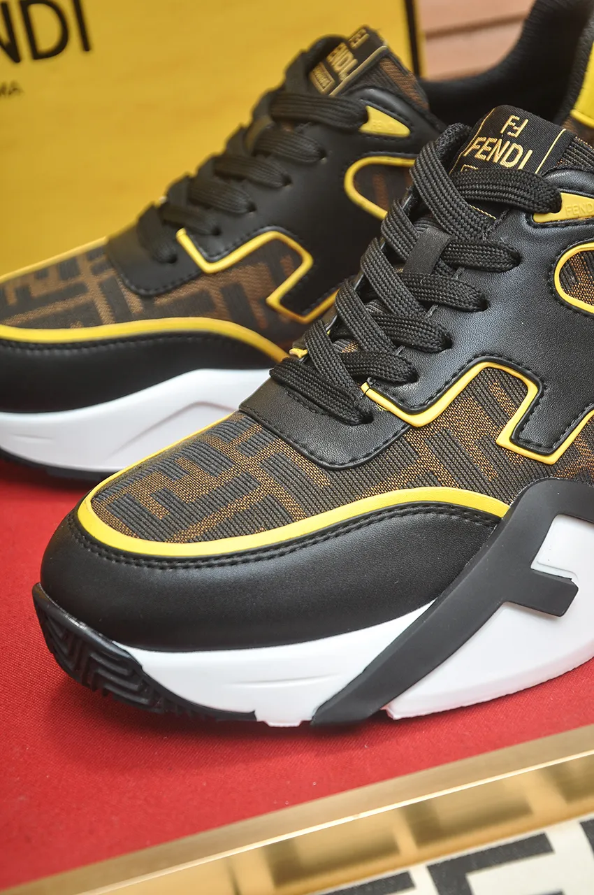 Men's shoes 💰600💶 [Fendi] The latest casual sports shoes 🔥 Many 💑 stars have the same style FD match. The original version is a one-to-one replica. Designer Kim Jones's first fendi match and Donkey brand Trainer basketball sneakers. Material: Original silk mesh. Lining: Breathable mesh. Packaging: Original 1:1 matching high-end packaging. Size: 38-45 (45 is custom-made and cannot be returned or exchanged)